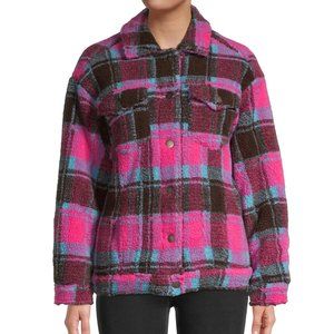 Apparis Kris Plaid Faux Fur Jacket Sz S